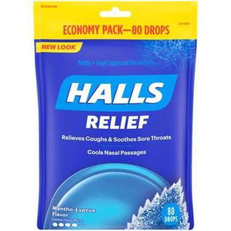 Halls Halls Regular Menthol Lyptus Cough Drops 80 Count, PK12 63786
